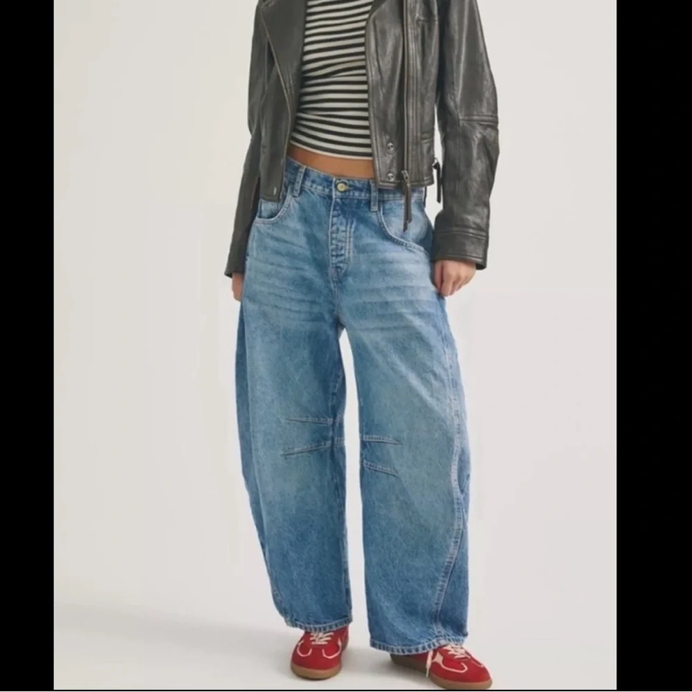 Free People Good Luck Mid-Rise Barrel Jeans
